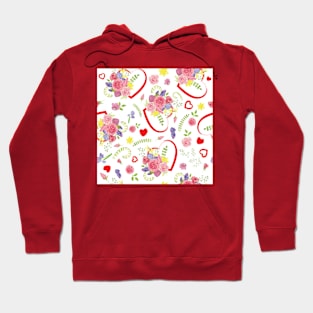 Hearts Flowers Valentine's Day Hoodie